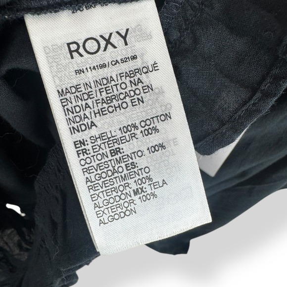 Roxy Black Cotton Romper Womens Size XL Coastal Cowgirl Outfit Rodeo Ruffle NEW - Picture 6 of 11